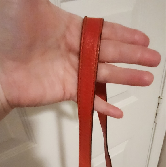 Michael Kors Pebbled Leather Convertible Crossbody Bag Orange Red 11.5" X 8.5" - Picture 11 of 15